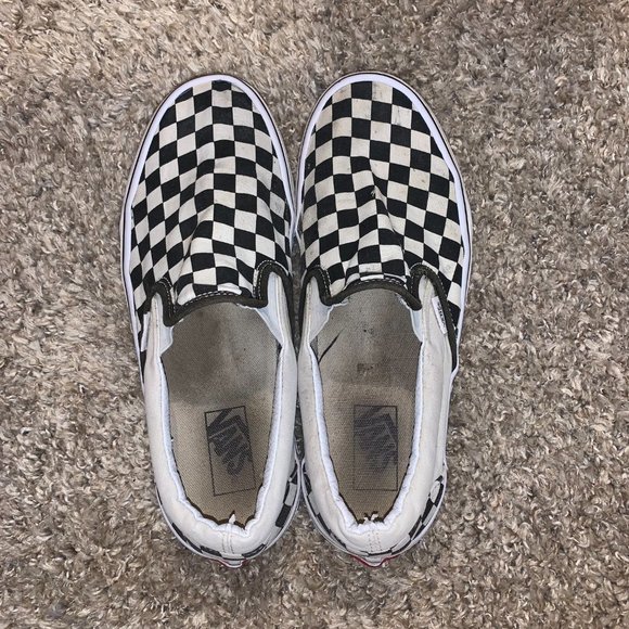 Black and White Checkered Slip On Vans Mens Size 9 - Picture 4 of 6